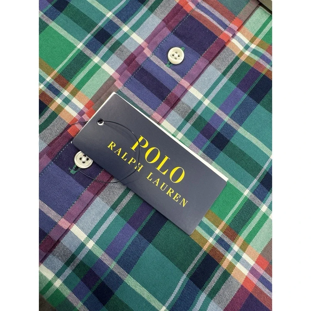 New Polo Ralph Lauren Shirt L/S Button Down Plaid Oxford‎ Workshirt Men's 2XB
